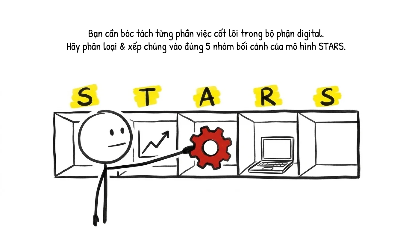 cần bóc tách và phân loại vào nhóm bối cảnh stars