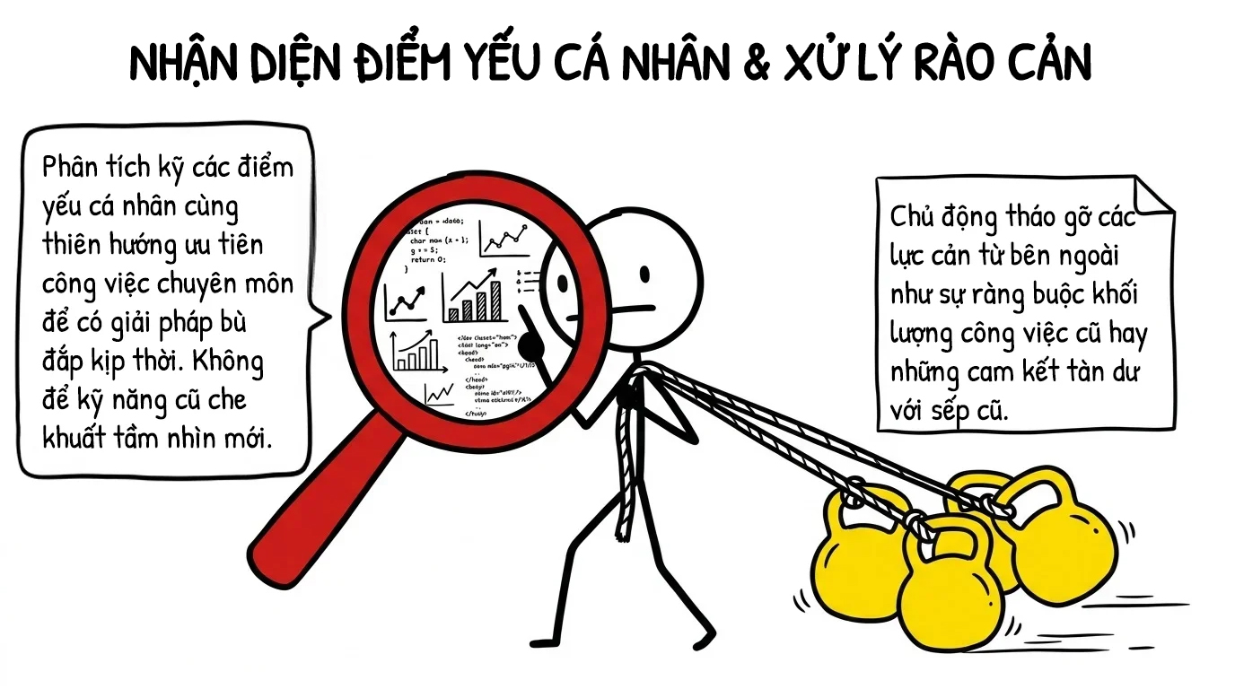 nhận diện điểm yếu cá nhân và xử lý rào cản