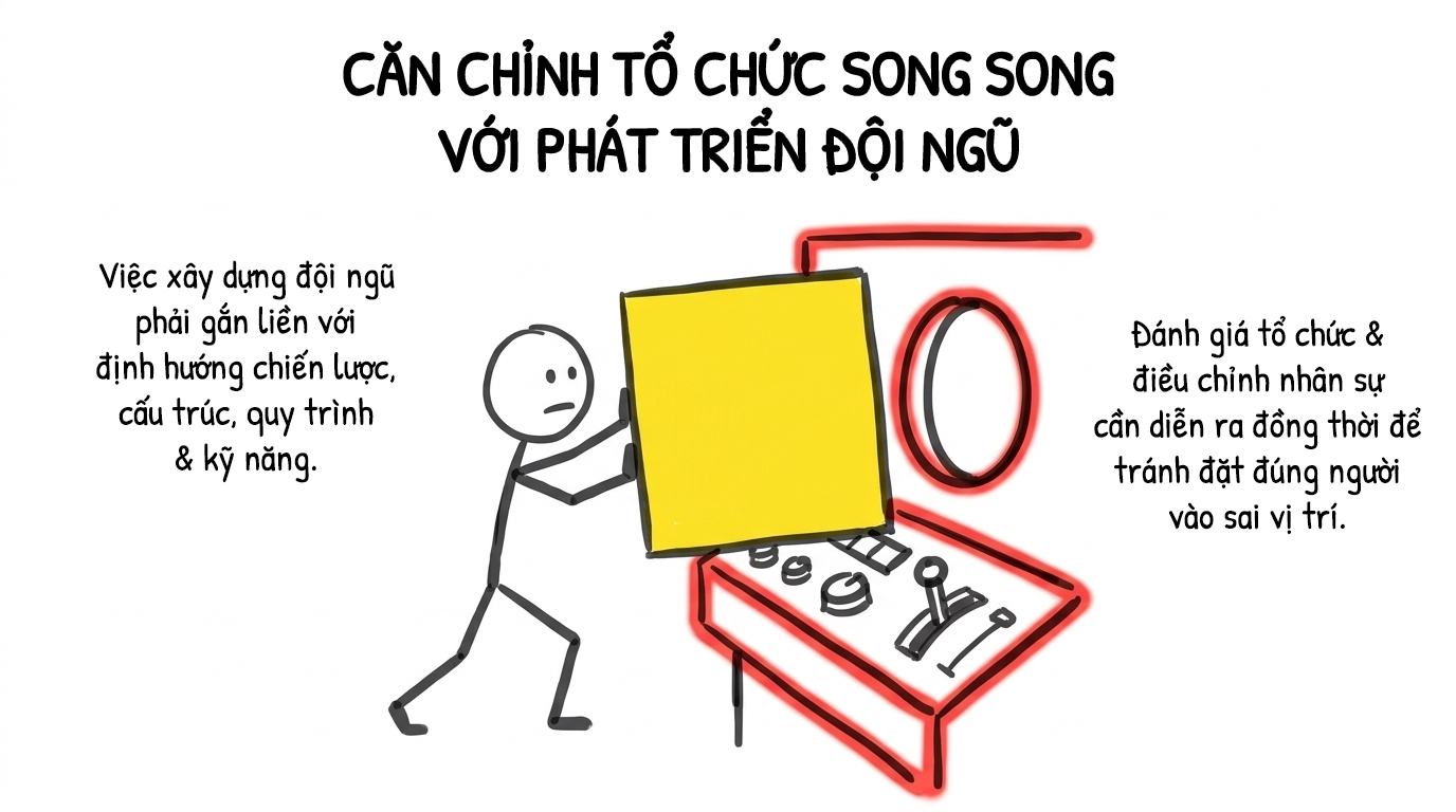 căn chỉnh tổ chức song song với phát triển đội ngũ