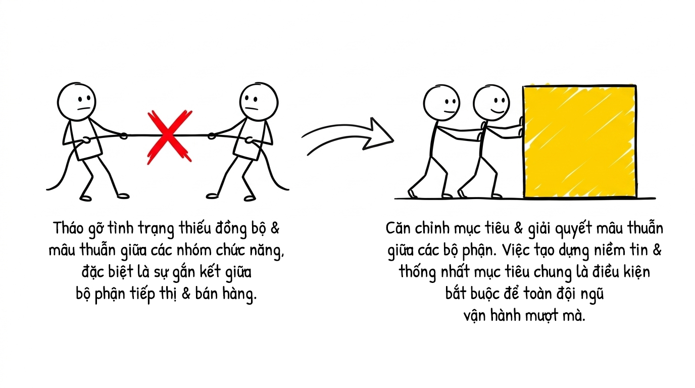 tháo gỡ tình trạng thiếu đồng bộ và mâu thuẫn