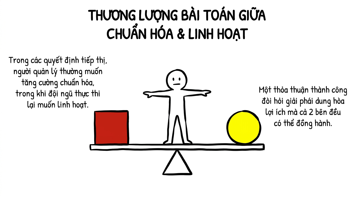 thương lượng bài toán giữa chuẩn hóa và linh hoạt